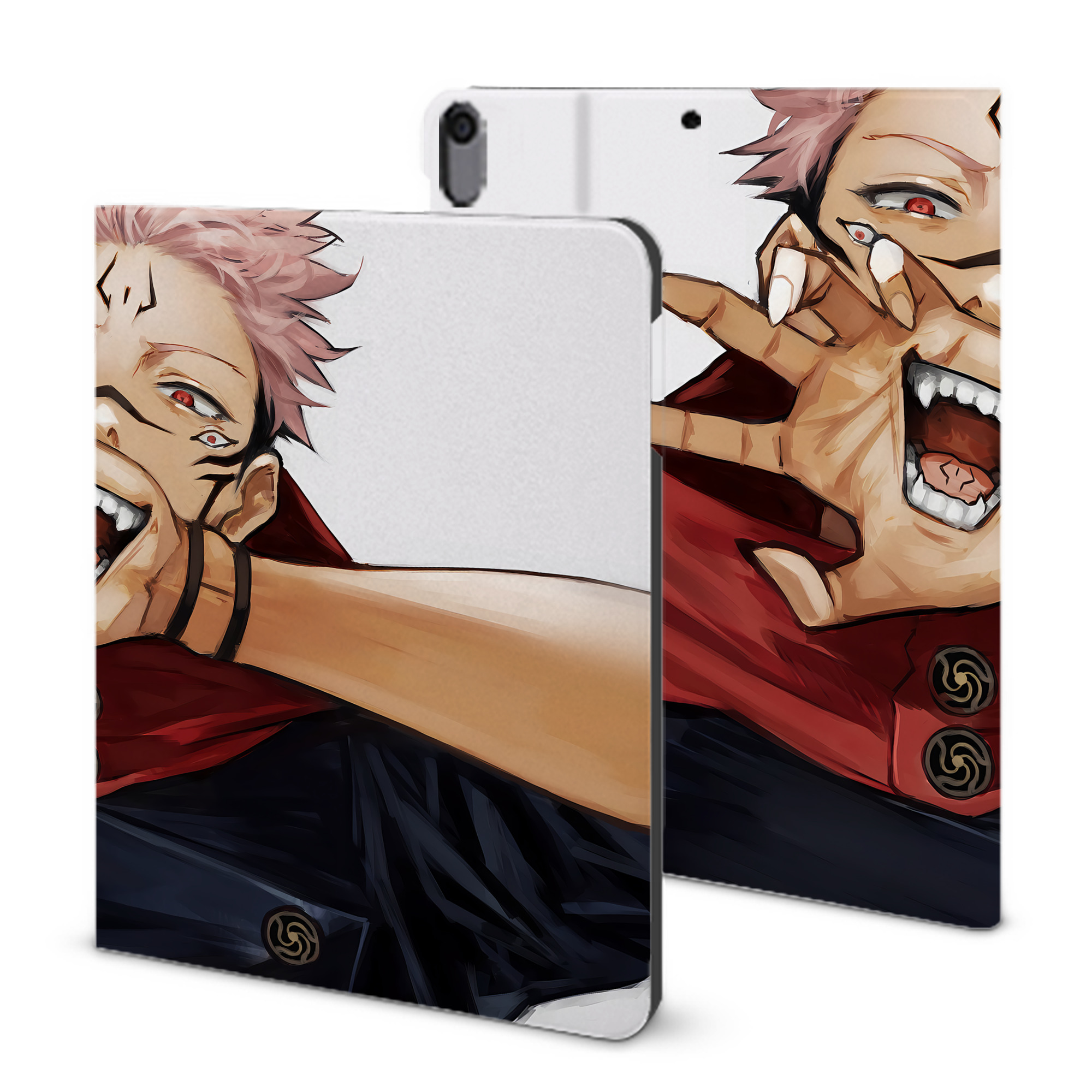 （画像用） 呪術廻戦 Jujutsu Kaisen IPad ケース ブック型 PUレザー TPU 耐衝撃 軽量 薄型 ペン収納なし 全面保護 IPad 各モデル対応